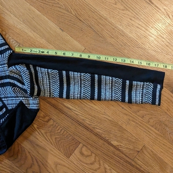 Lou & Grey XS Black & White‎ Striped Off Center Zipper Moto Jacket - Picture 8 of 10